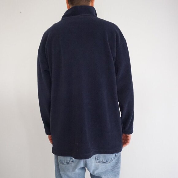 Vintage '90S Visions Resortwear Navy Alaska Zip Up Outdoor Fleece Sweater L - Picture 2 of 9
